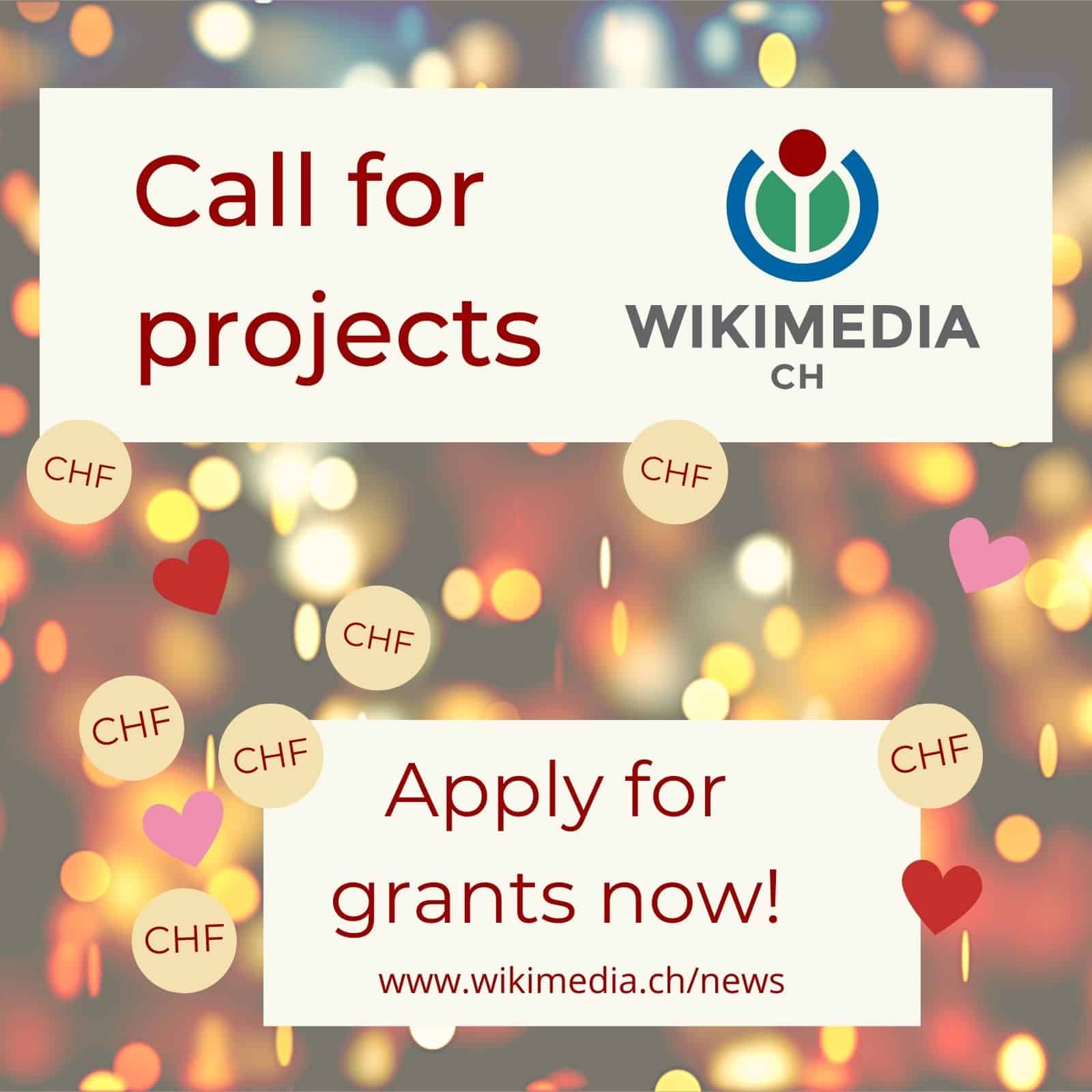 Wikimedia CH lance un appel à soumettre votre demande de subvention