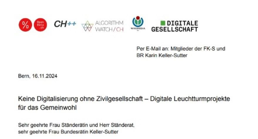 Open letter on subsidising of digitalisation projects